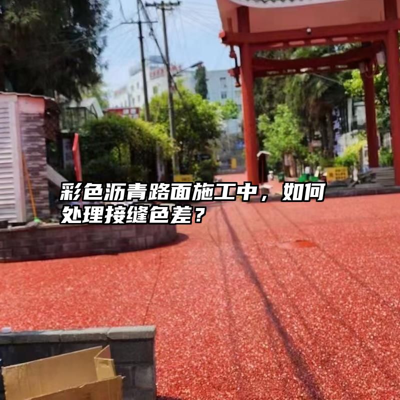 彩色沥青路面施工中，如何处理接缝色差？